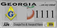 Georgia Freemason License Plate