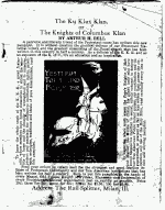 KKK Pamphlet