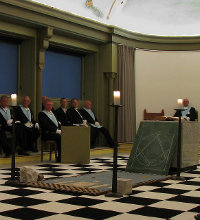 Masonic Lodge Room, Black and White Tiled Floor, Freemasonry, Freemasons, Freemason, Masonic